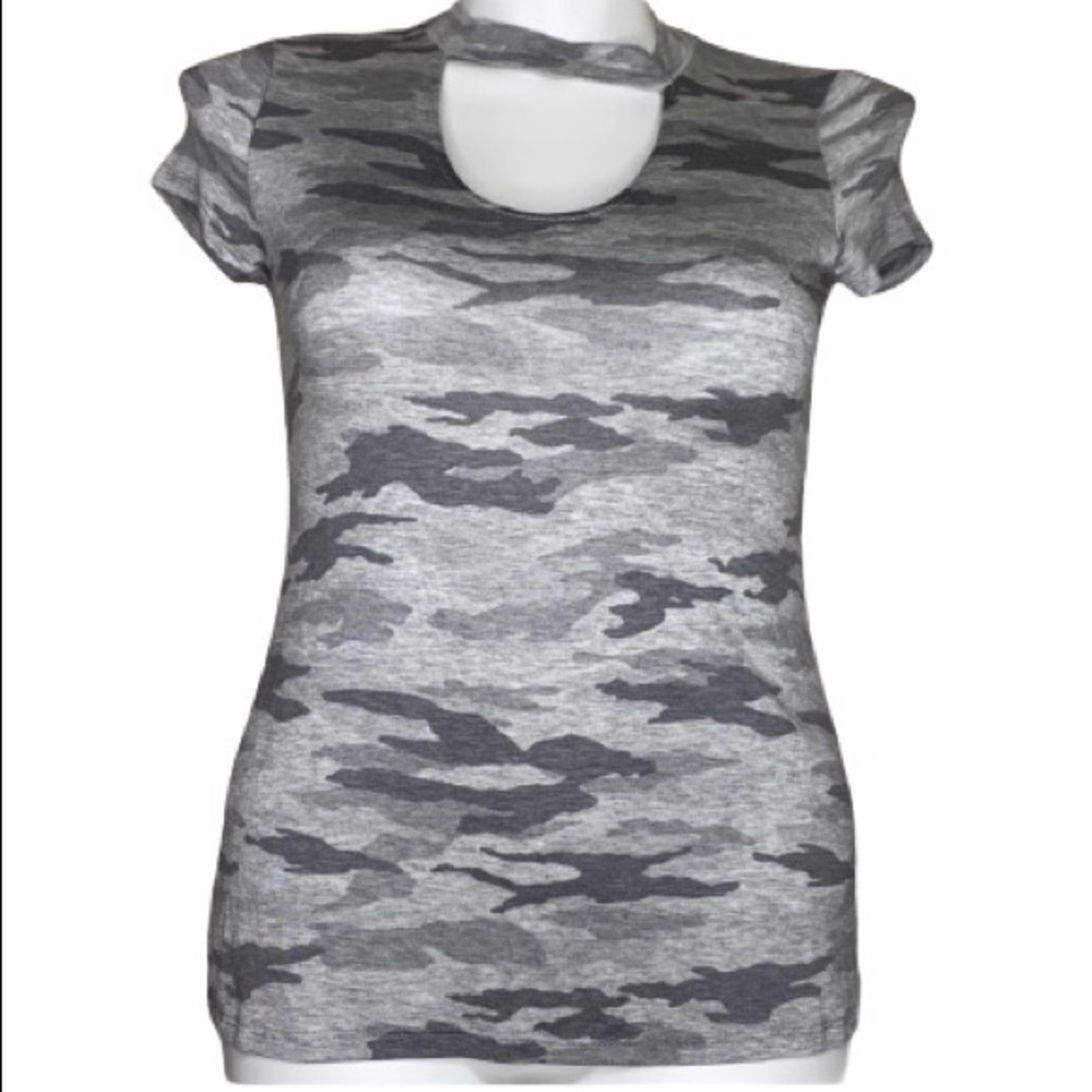 Maurices Gray Camo Print Top